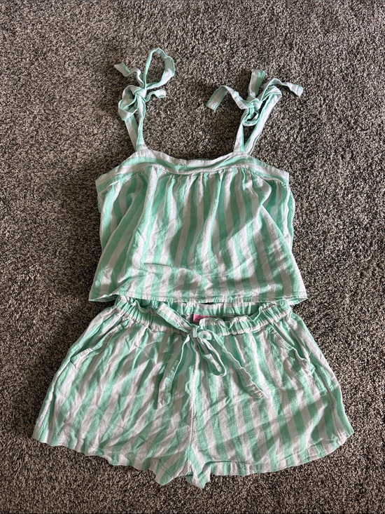 Stoney Clover Lane Other - Stoney Clover Lane Mint Green & White Striped Pajama Set